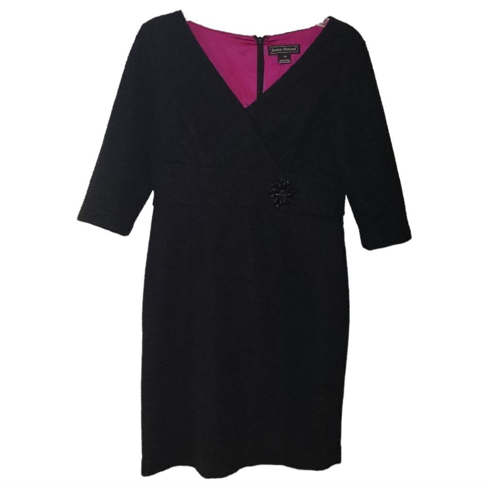 Jessica Howard Black Sheath Dress